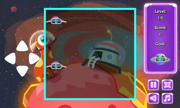 Snimak ekrana iz igre 2048 UFO