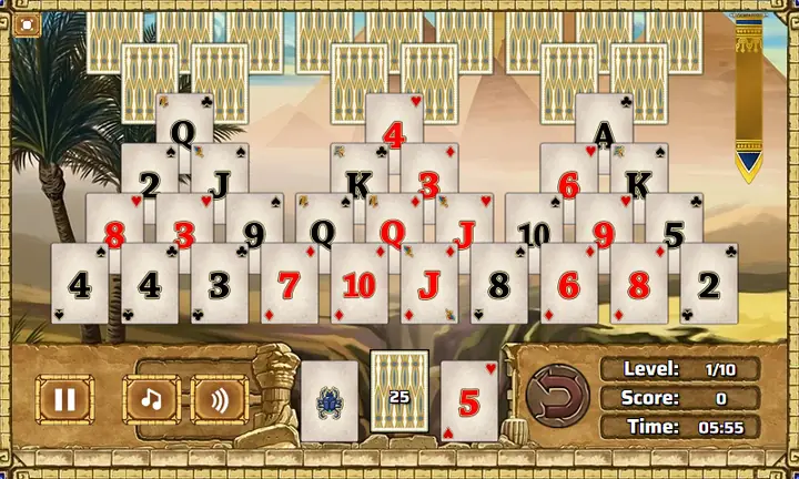 Snimak ekrana iz igre 3 Pyramid Tripeaks 2