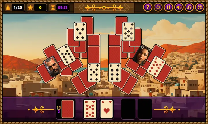 Snimak ekrana iz igre Aladdin Solitaire