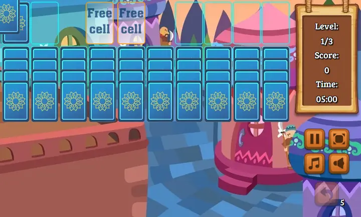 Snimak ekrana iz igre Ali Baba Solitaire