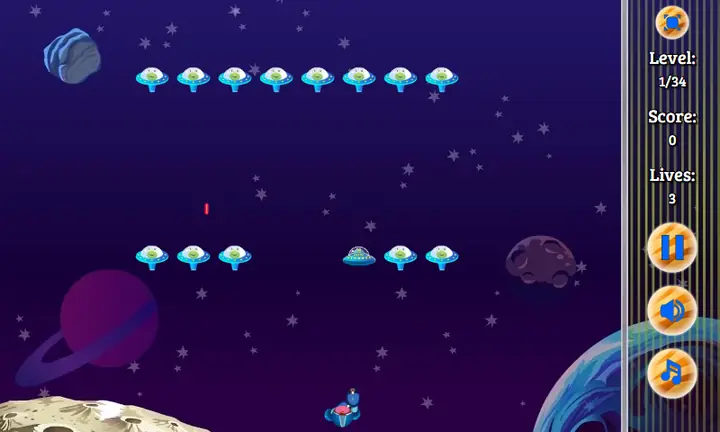 Snimak ekrana iz igre Alien Invaders