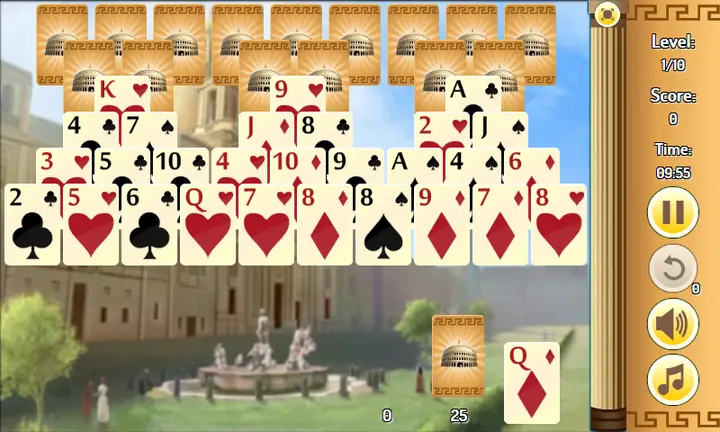Snimak ekrana iz igre Ancient Rome Solitaire