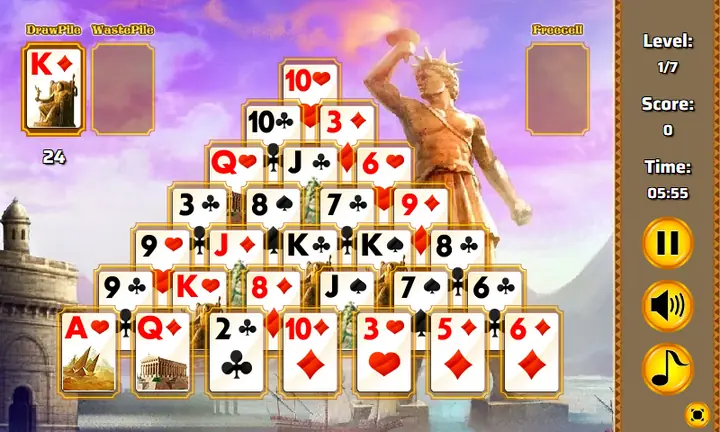 Snimak ekrana iz igre Ancient Wonders Solitaire