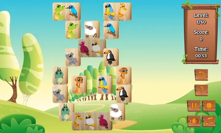Snimak ekrana iz igre Animal Mahjong