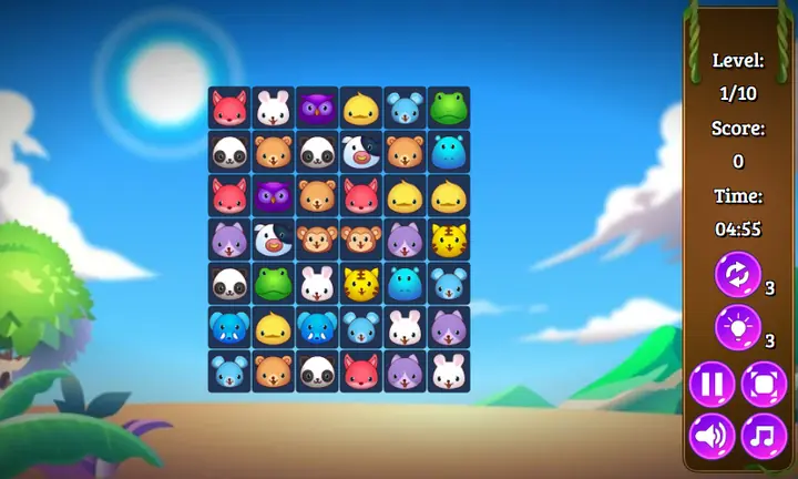 Snimak ekrana iz igre Animals Connect 3
