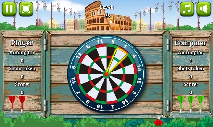 Snimak ekrana iz igre Around the world Darts