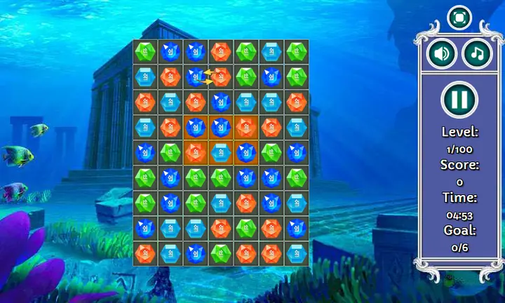 Snimak ekrana iz igre Atlantis Gem