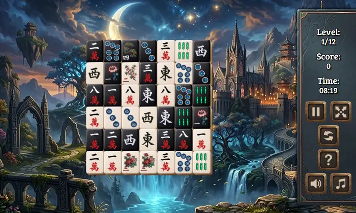 Snimak ekrana iz igre Black and White Mahjong Connect