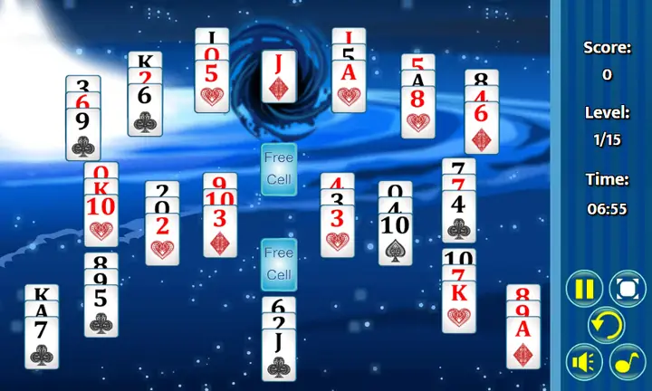 Snimak ekrana iz igre Black Hole Solitaire