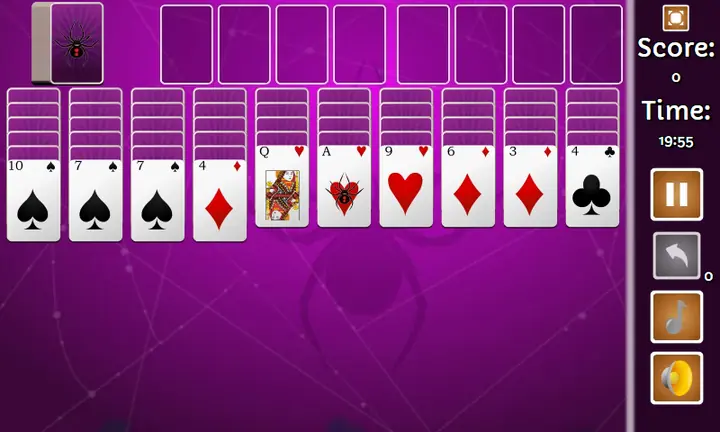 Snimak ekrana iz igre Black Widow Solitaire