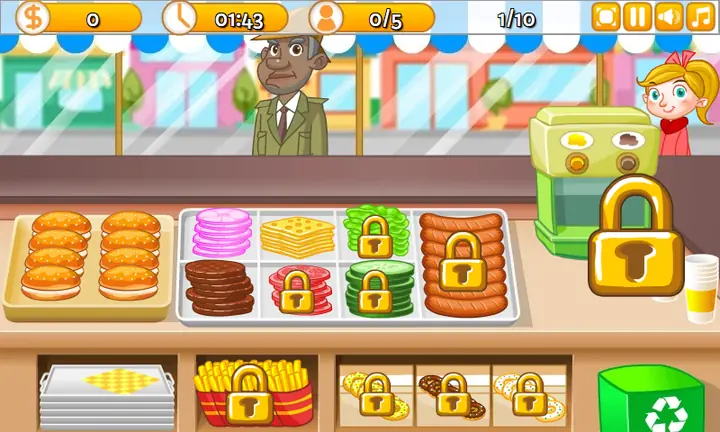Snimak ekrana iz igre Burger Shop