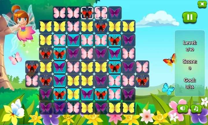 Snimak ekrana iz igre Butterfly Match 3