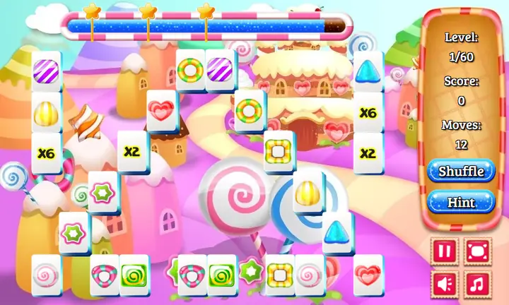 Snimak ekrana iz igre Candyland Mahjong
