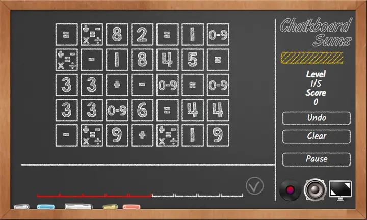 Snimak ekrana iz igre Chalkboard Sums