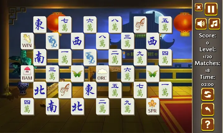 Screenshot from China Temple Mahjong