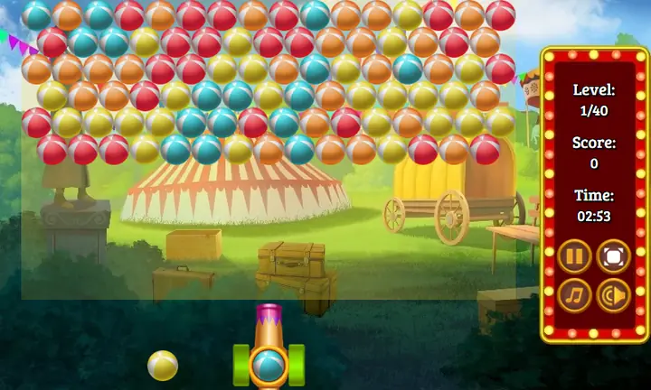 Snimak ekrana iz igre Circus Bubbles