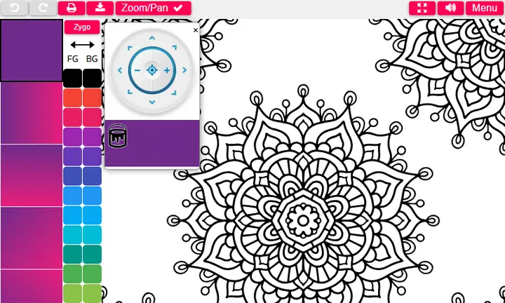 Snimak ekrana iz igre Coloring Mandalas