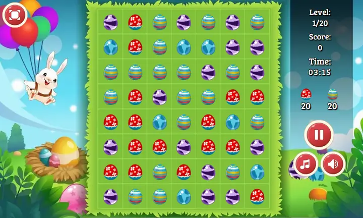 Snimak ekrana iz igre Connect 3: Easter