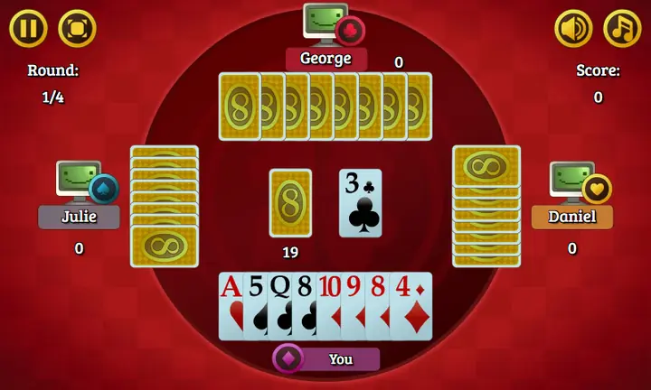 Snimak ekrana iz igre Crazy Eights