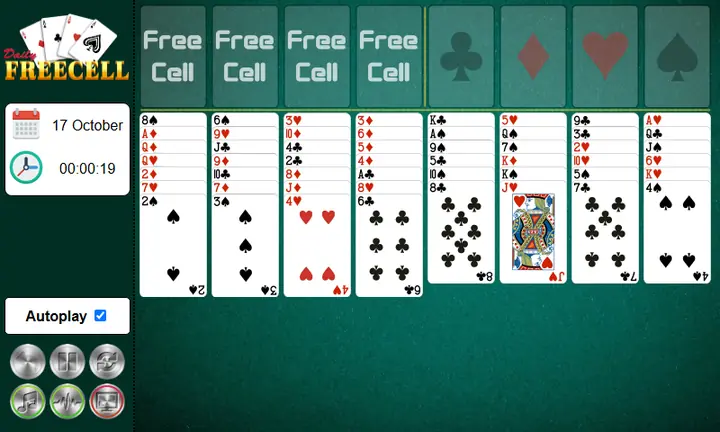 Snimak ekrana iz igre Daily Freecell
