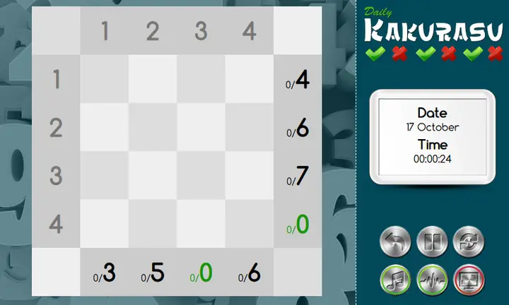 Snimak ekrana iz igre Daily Kakurasu