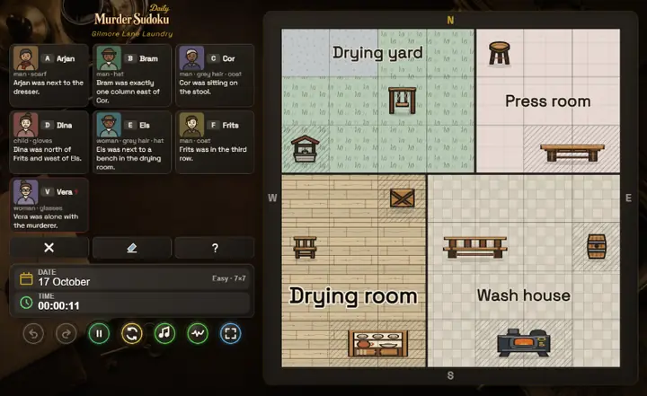 Snimak ekrana iz igre Daily Murder Sudoku