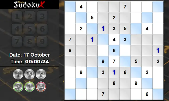 Snimak ekrana iz igre Daily Sudoku X
