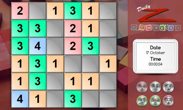 Snimak ekrana iz igre Daily ZNumbers