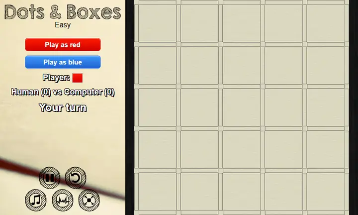 Snimak ekrana iz igre Dots and Boxes