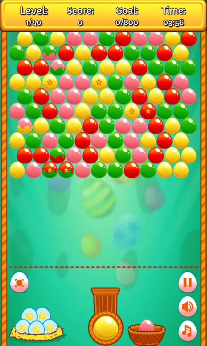 Snimak ekrana iz igre Easter Bubble