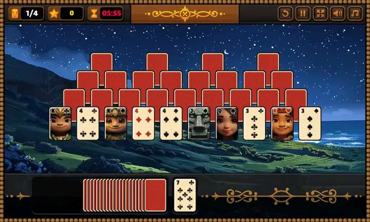 Snimak ekrana iz igre Easter Island Solitaire