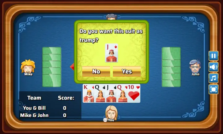Snimak ekrana iz igre Euchre