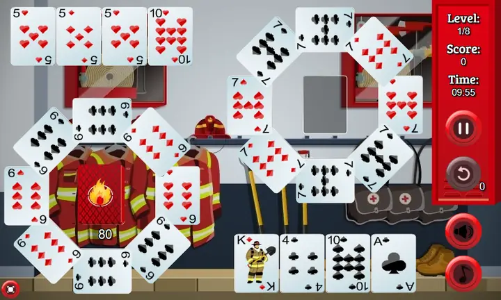 Snimak ekrana iz igre Firemen Solitaire
