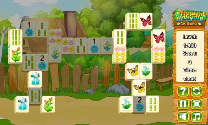 Snimak ekrana iz igre Flower Mahjong Solitaire