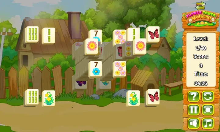 Snimak ekrana iz igre Flower Tower Mahjong