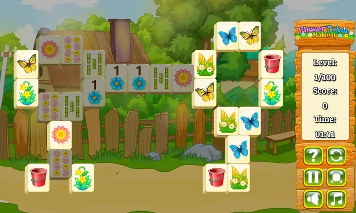 Snimak ekrana iz igre Flower Triple Mahjong