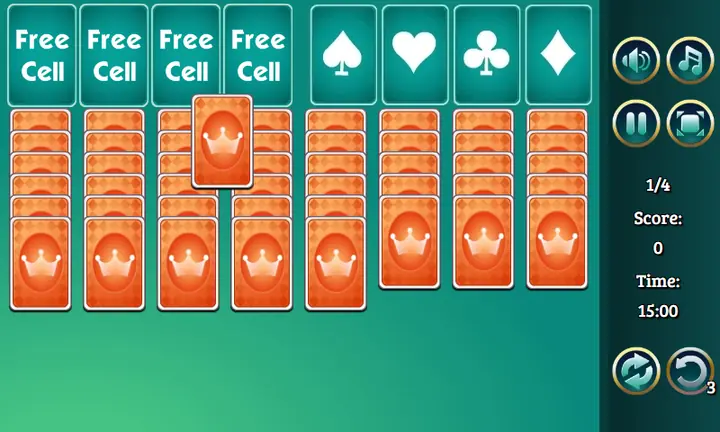 Snimak ekrana iz igre Freecell Extreme