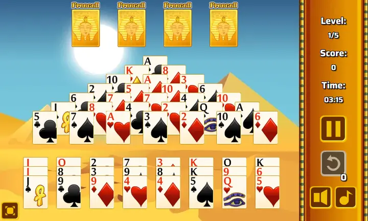 Screenshot from Freecell Giza Solitaire
