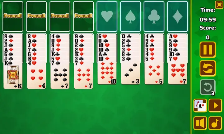 Snimak ekrana iz igre Freecell Solitaire