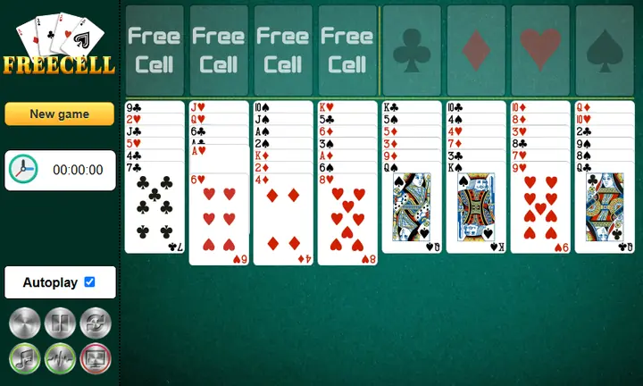 Snimak ekrana iz igre Freecell