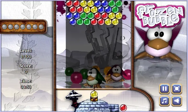 Snimak ekrana iz igre Frozen Bubble