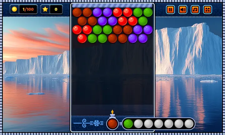 Snimak ekrana iz igre Frozen Bubbles
