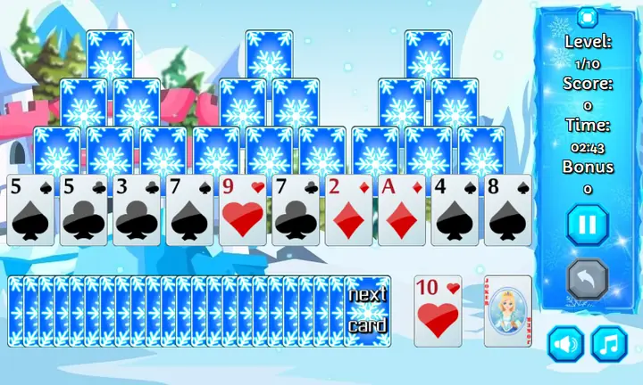 Snimak ekrana iz igre Frozen Castle Solitaire