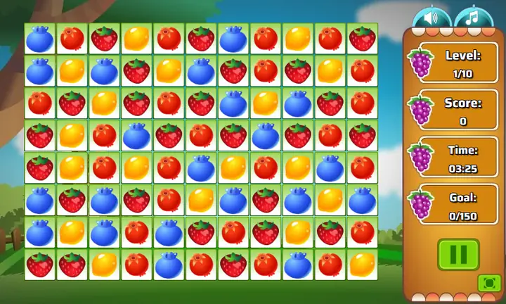 Snimak ekrana iz igre Fruit Flip Match 3