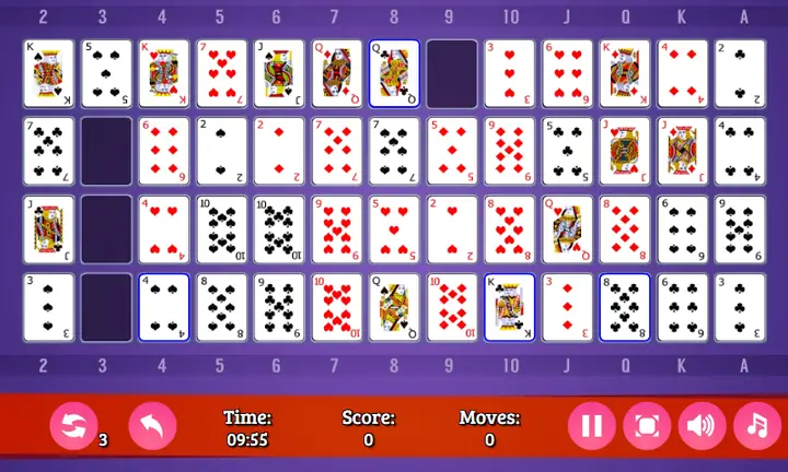 Snimak ekrana iz igre Gaps Solitaire