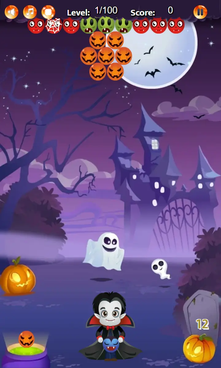 Snimak ekrana iz igre Halloween Bubble Shooter