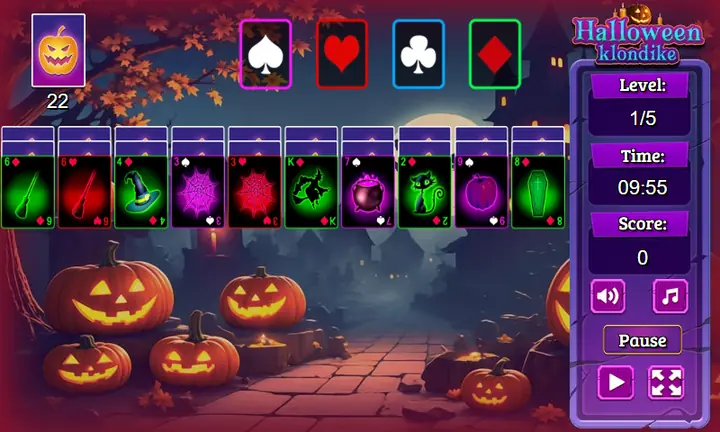 Snimak ekrana iz igre Halloween Klondike