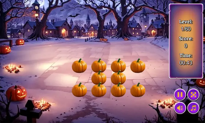 Snimak ekrana iz igre Halloween Pairs