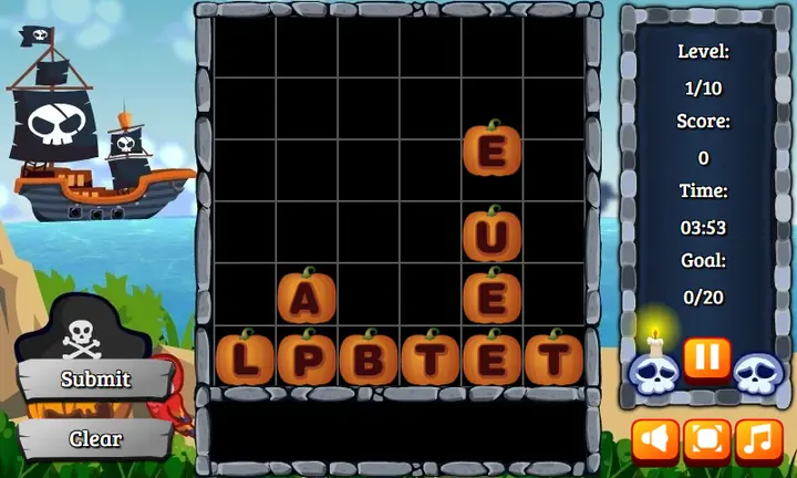 Snimak ekrana iz igre Halloween Words