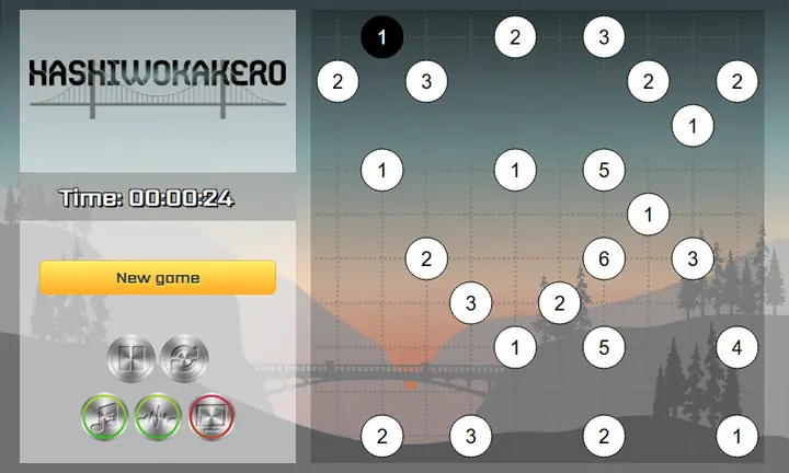 Screenshot from Hashiwokakero